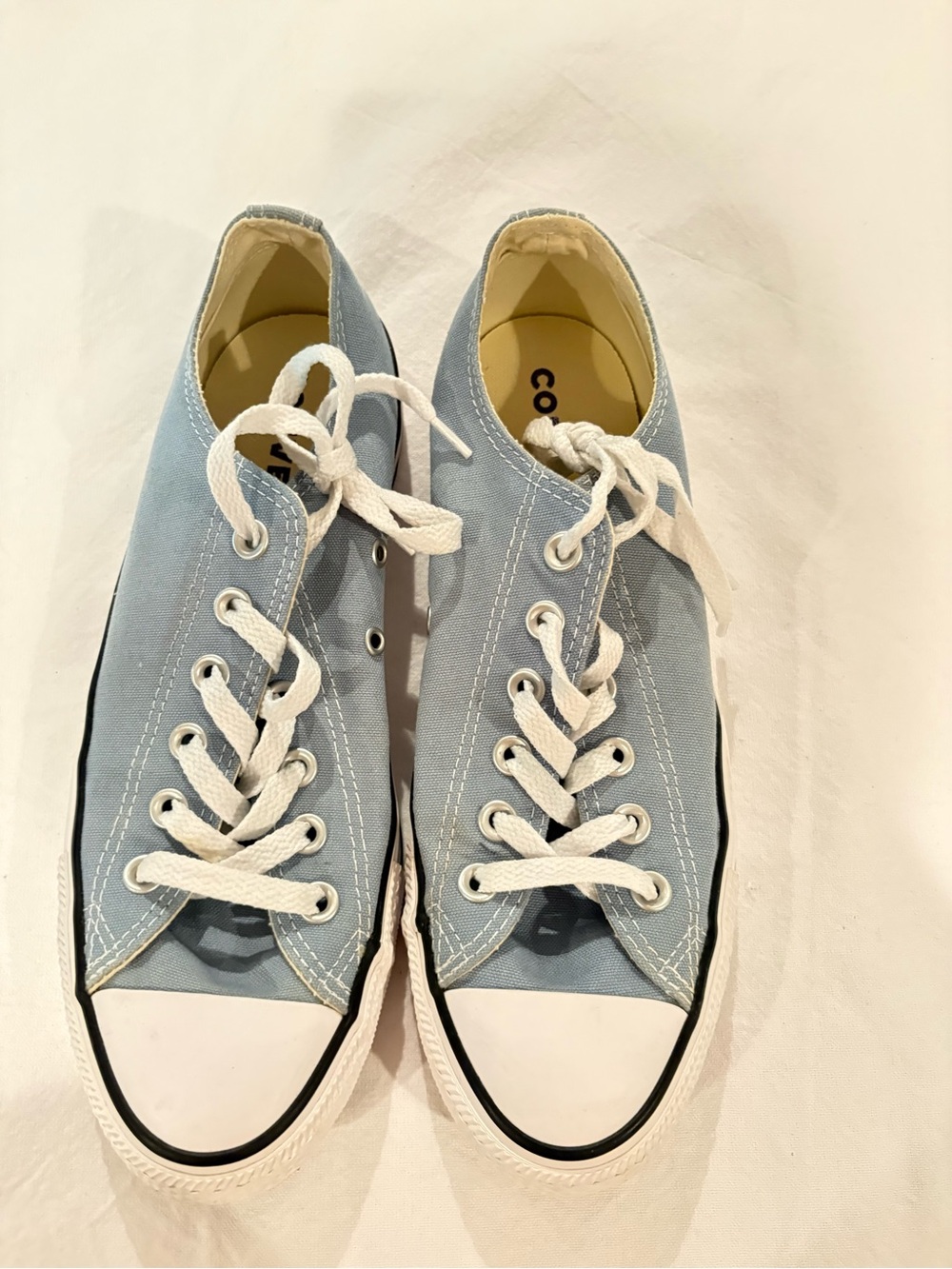 Converse Low-Top Sneakers in Light Blue and White